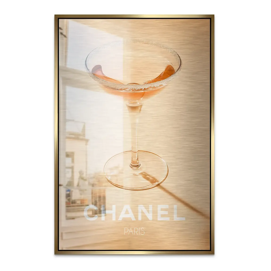 Chanel Glam Cocktail Alu Dibond Bild gebürstet