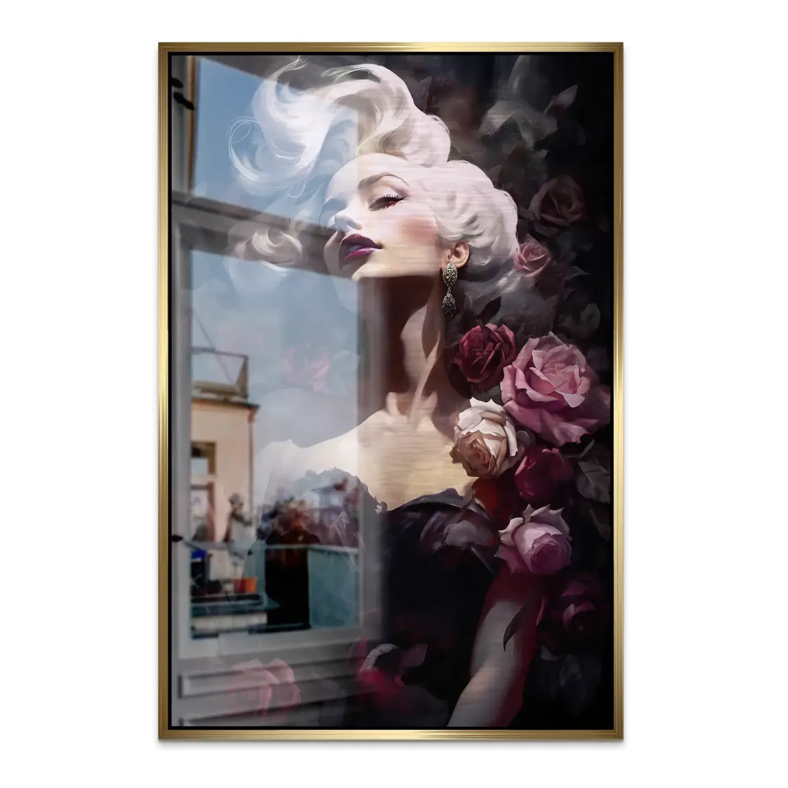 Velvet Rose Marilyn Monroe Alu Dibond Bild gebürstet