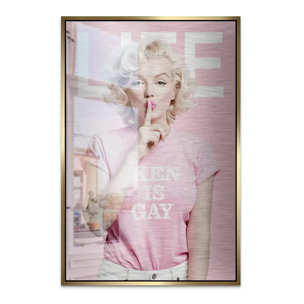 Marilyn Monroe Ken is Gay Aluminiumbild gebürstet