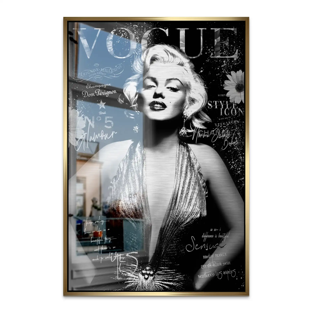 Marilyn Black Vogue AluDibond Gebürstet INGALERIE