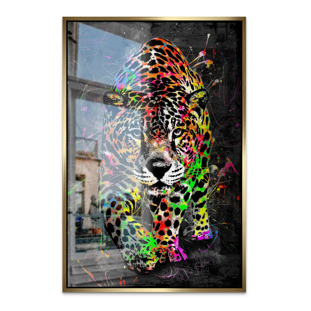 Leopard Abstrakt Color Style AluDibond Gebürstet INGALERIE