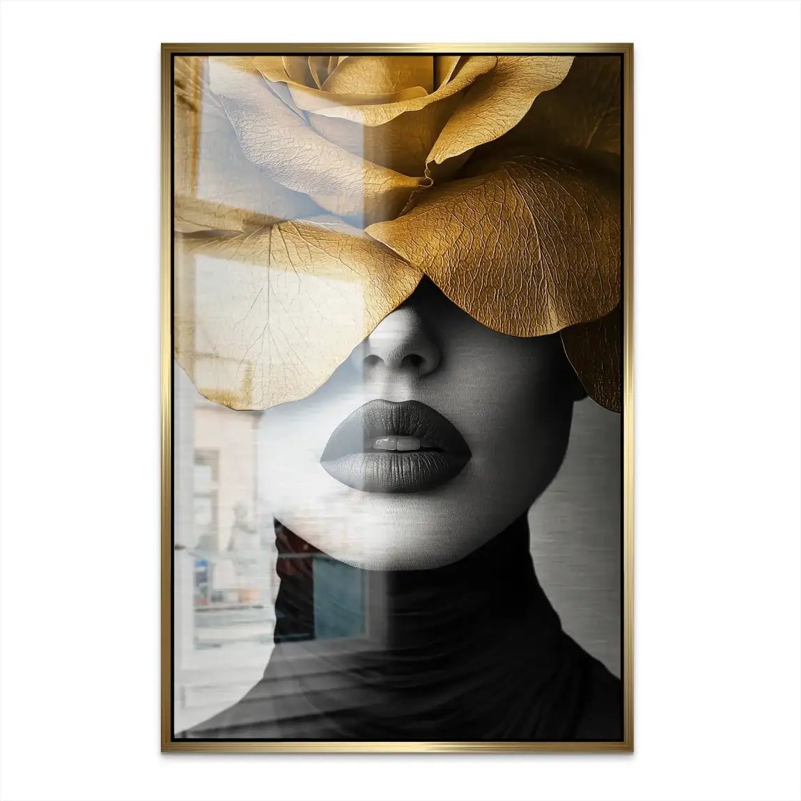 Beauty Flower Face Alu Gebürstet Bild INGALERIE
