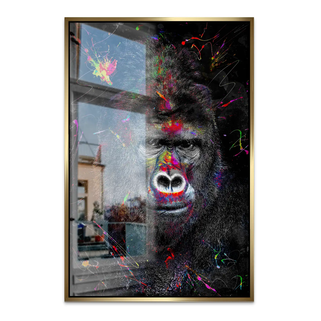 Gorilla Abstrakt Color Style AluDibond Gebürstet INGALERIE