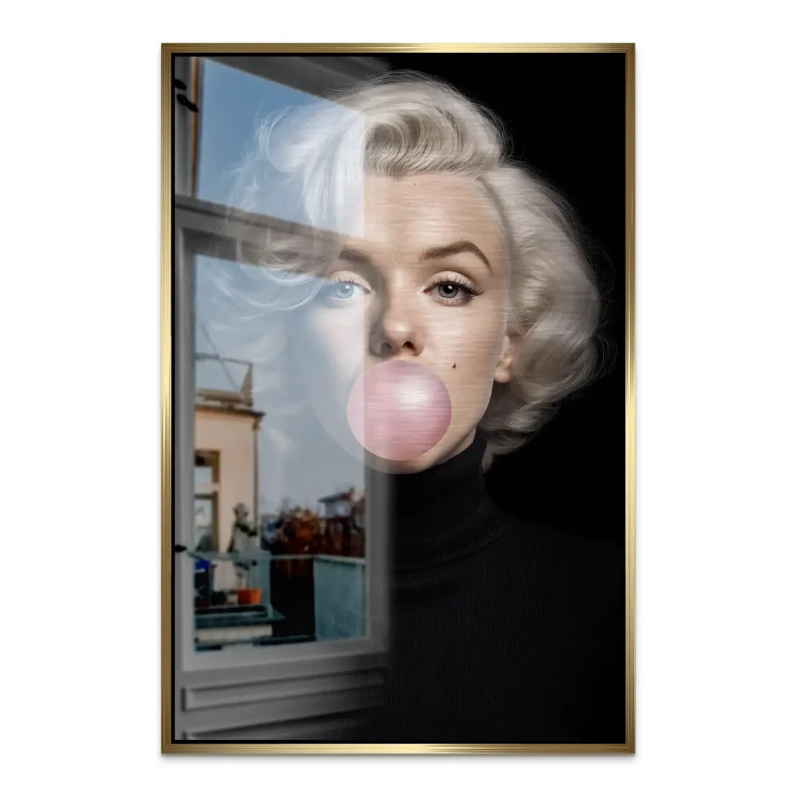 Marilyn Bubble Glamour Alu Dibond Bild gebürstet