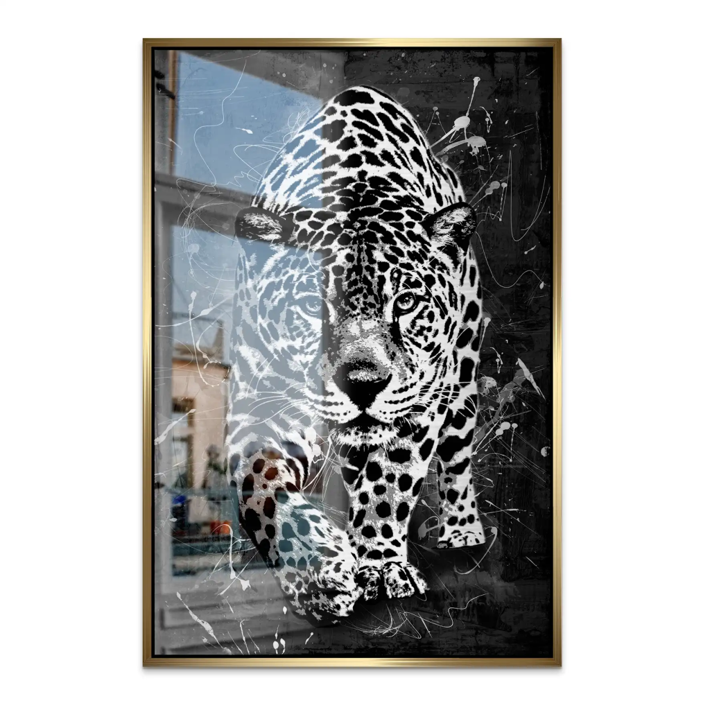 Leopard Abstrakt Black Style AluDibond Gebürstet INGALERIE