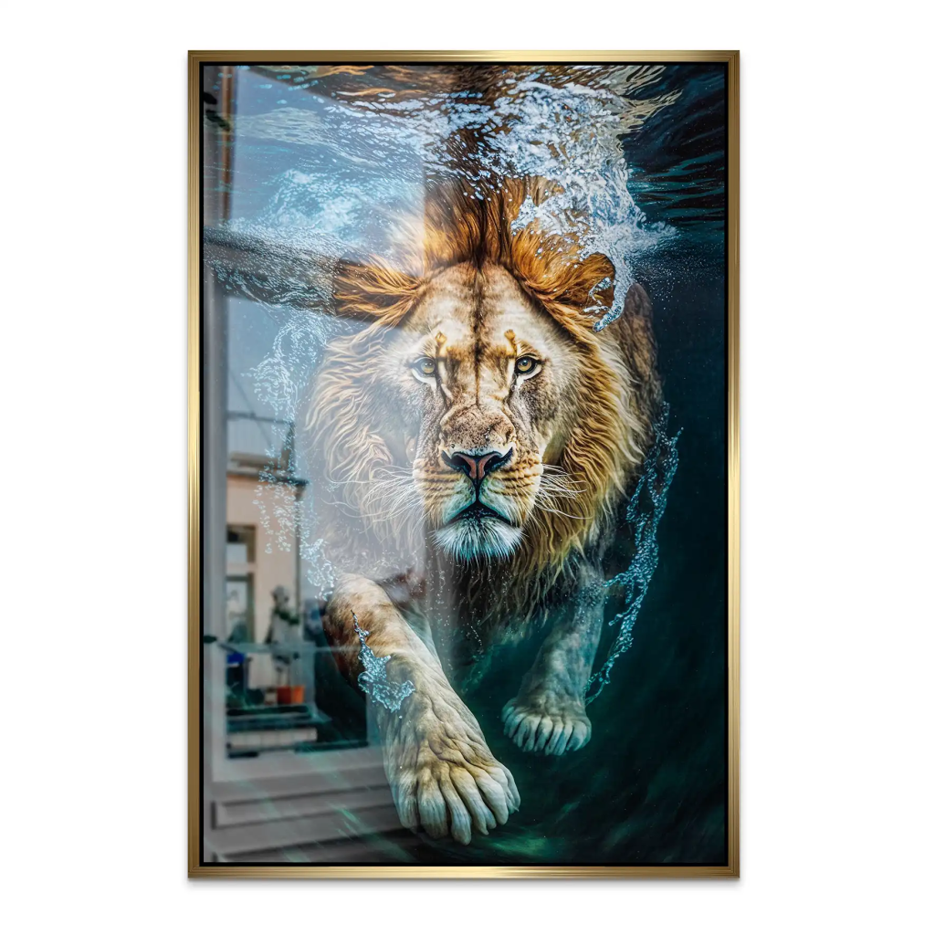 Diving Lion AluDibond Gebürstet INGALERIE
