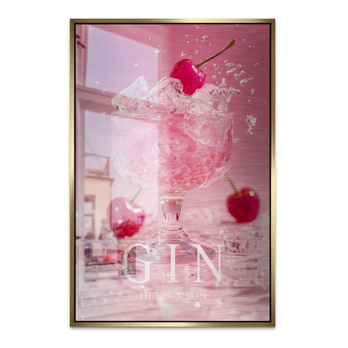 Gin Rosé Alu Dibond Bild gebürstet