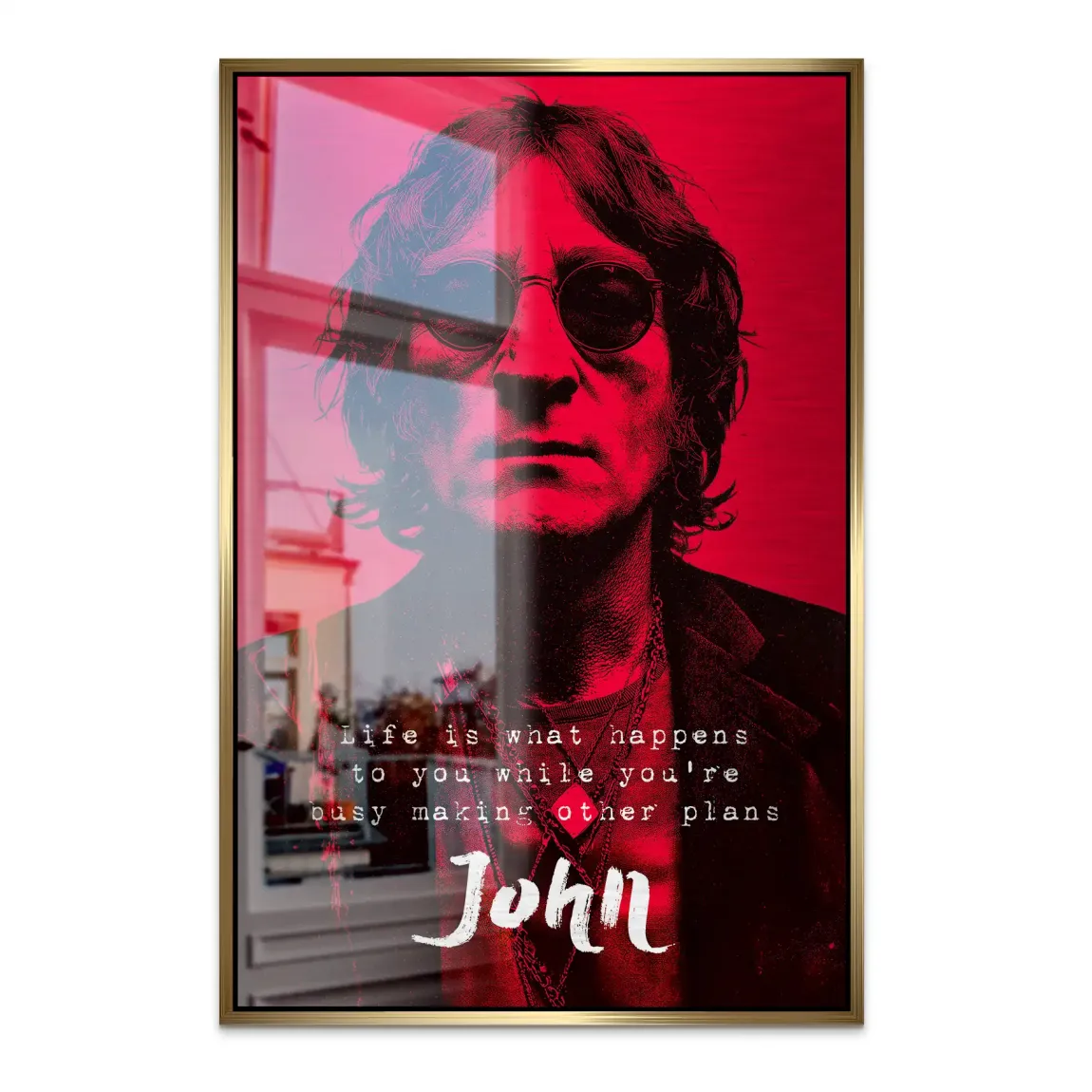 Lennon Red Vision Alu Dibond Bild gebürstet