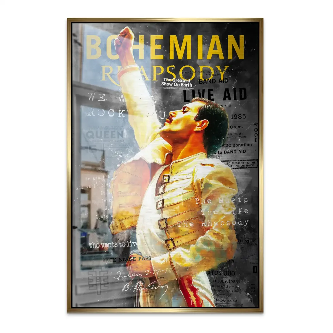 Freddie Mercury Bohemian Alu Dibond Bild gebürstet