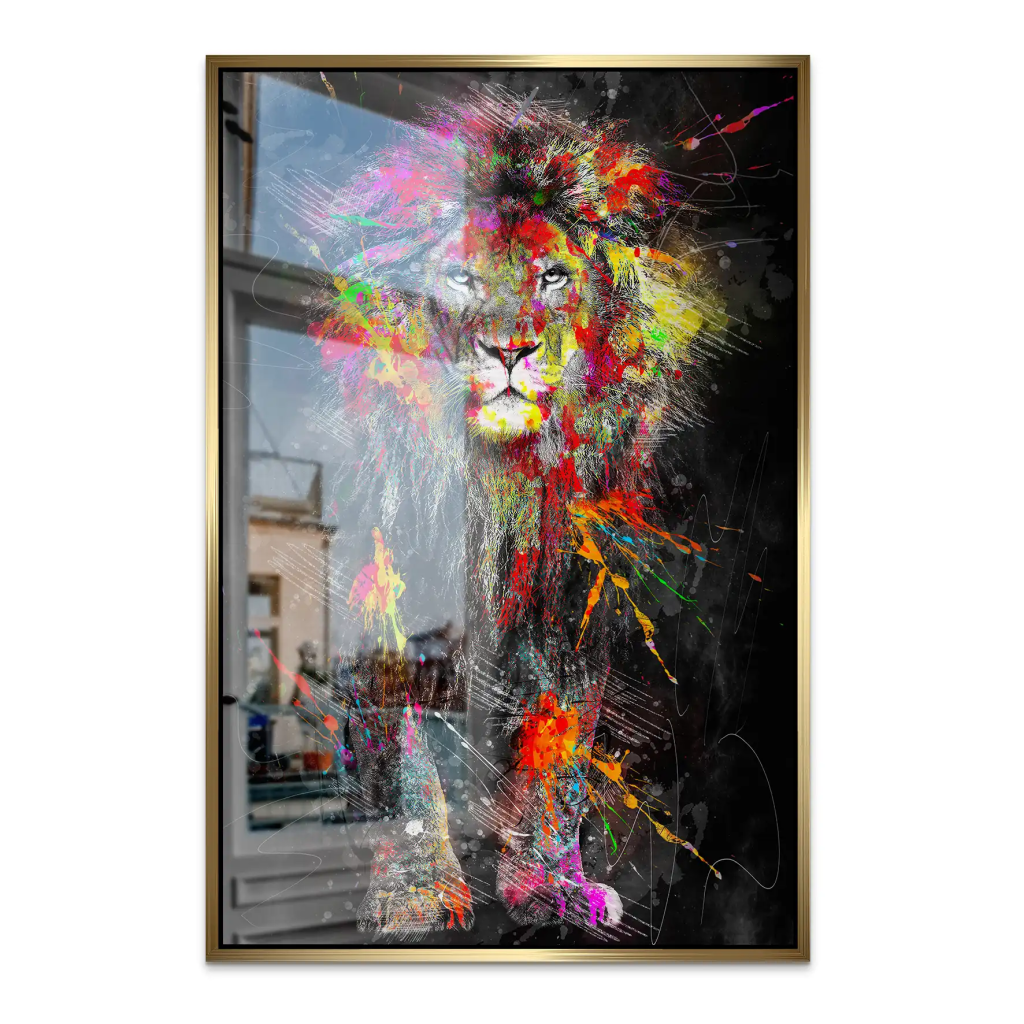 Lion Color Splash AluDibond Gebürstet INGALERIE