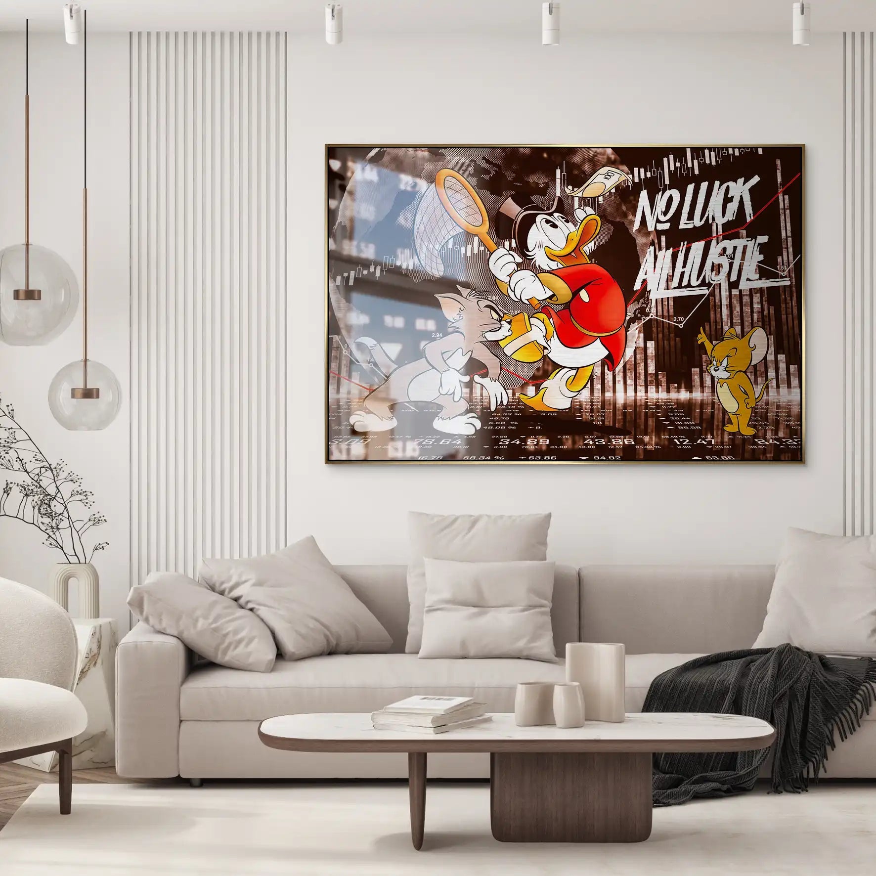 Wallstreet Dagobert All Hustle Retro AluDibond Gebürstet INGALERIE