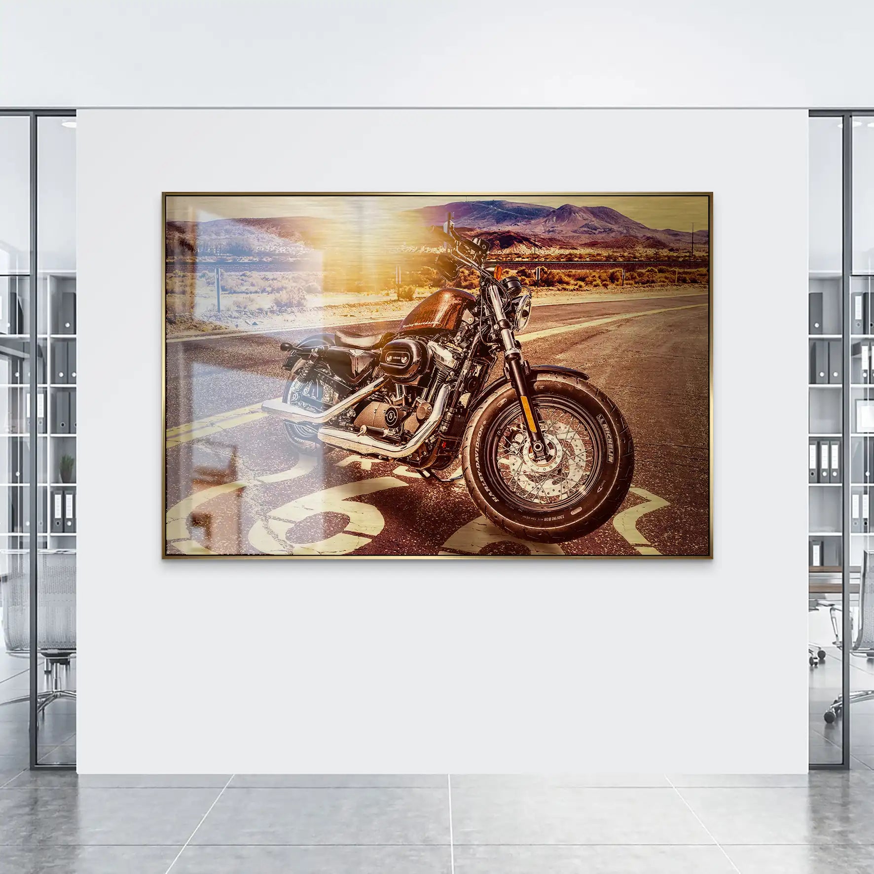 Harley Road Heritage auf gebürstetem Aluminium INGALERIE