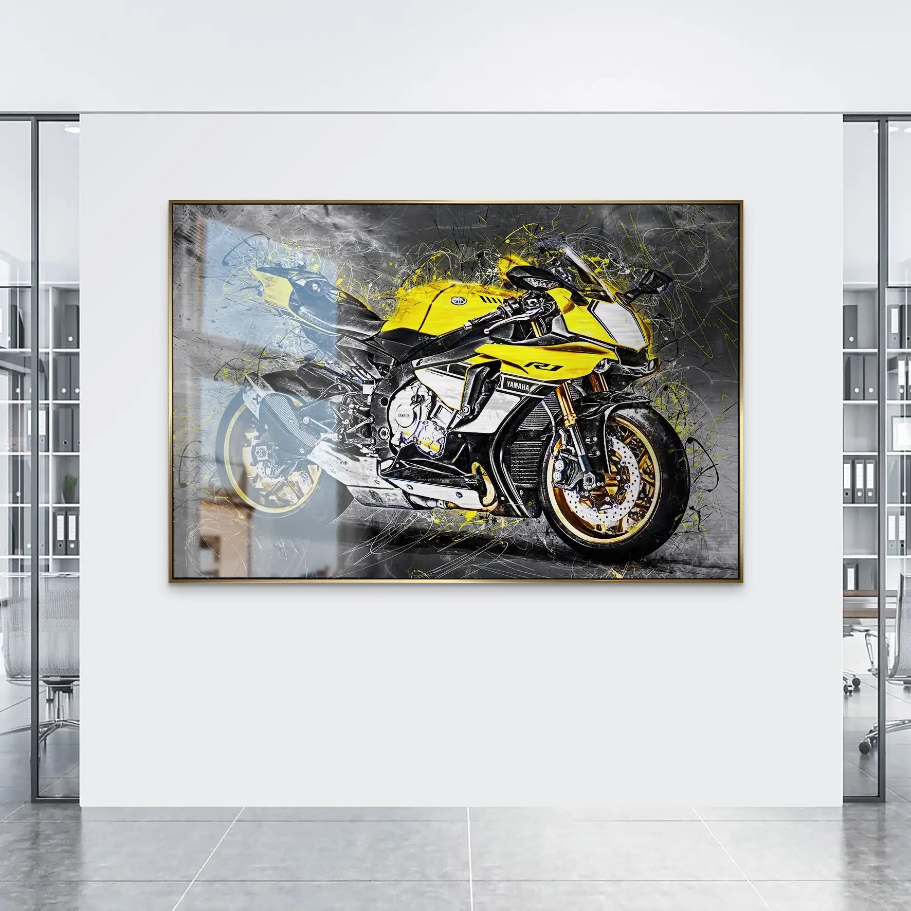 Yamaha R1 Abstrakt AluDibond Gebürstet INGALERIE