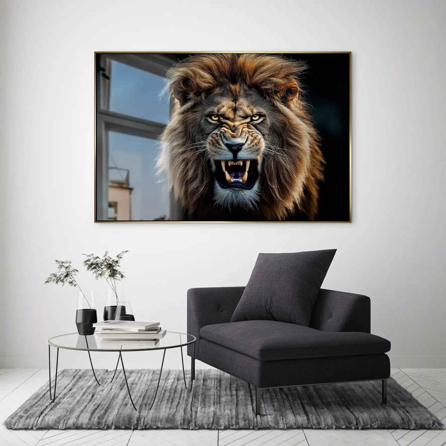 Angry Lion AluDibond Gebürstet INGALERIE