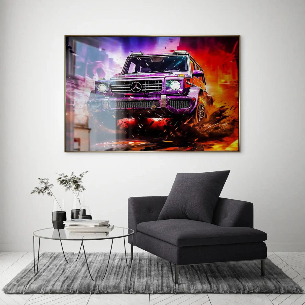 Mercedes G63 Abstrakt Offroad AluDibond Gebürstet INGALERIE