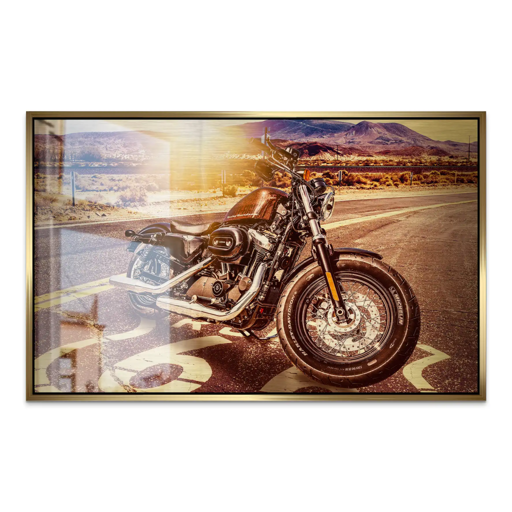Harley Road Heritage auf gebürstetem Aluminium INGALERIE