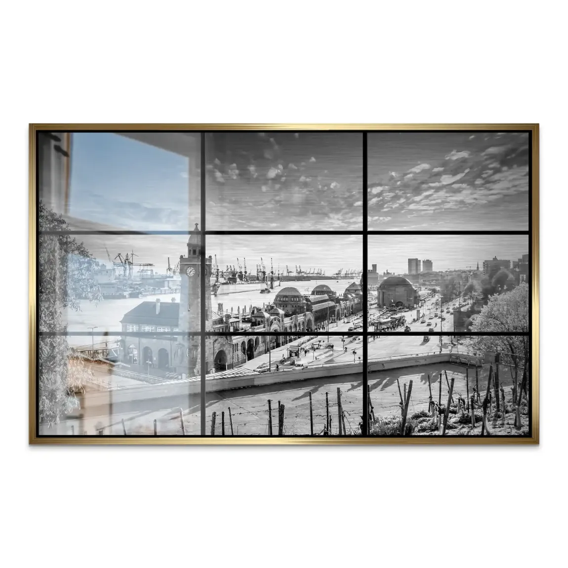 Hamburg Skyline Classic AluDibond Gebürstet