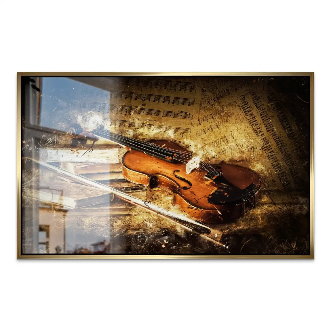 Golden Strings Melodie AluDibond Gebürstet