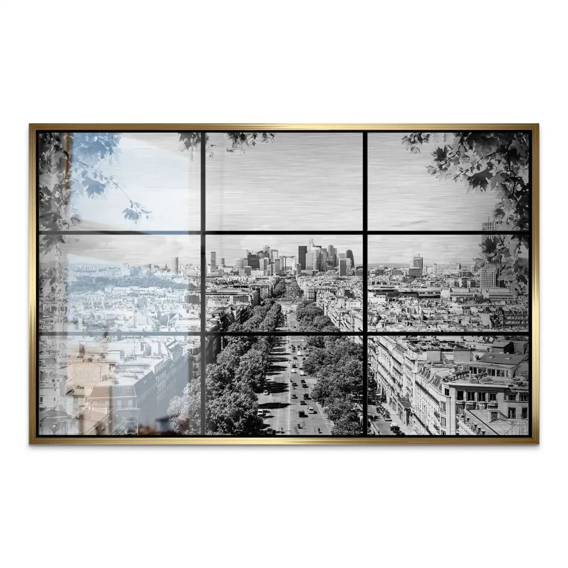 Paris Avenue Noir AluDibond Gebürstet