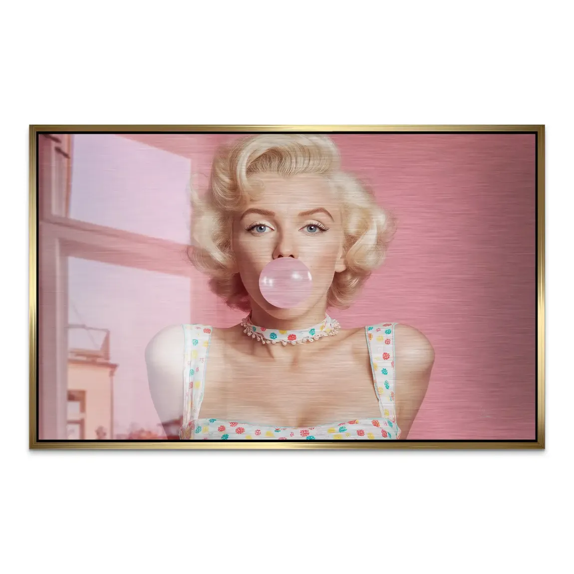Marilyn Monroe Pink Bubble AluDibond Gebürstet