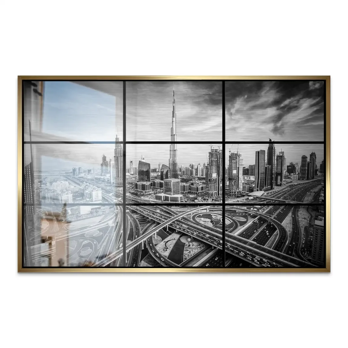 Skyline Noir Dubai AluDibond Gebürstet