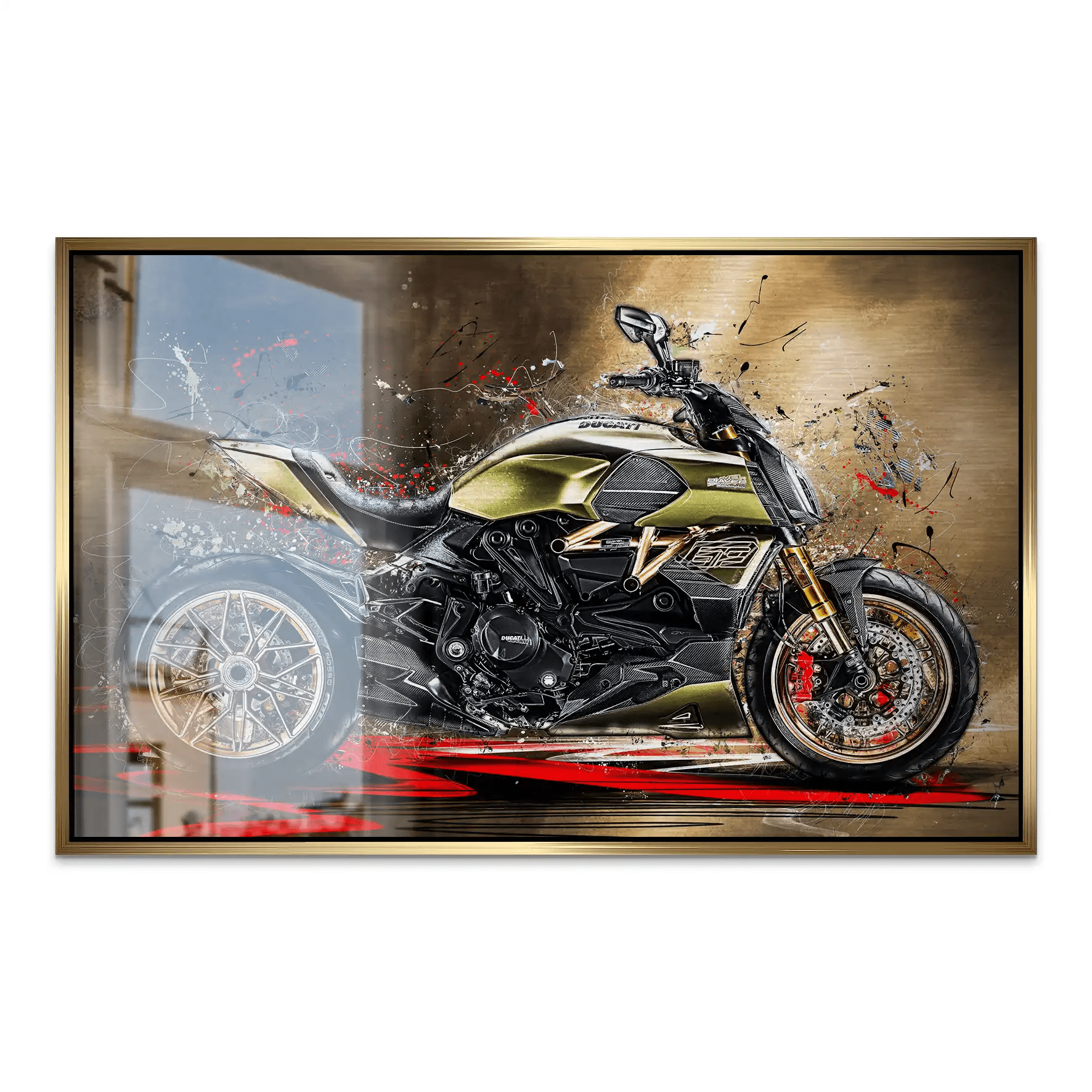 Ducati Diavel Lambo Retro Alu Dibond Gebürstet INGALERIE
