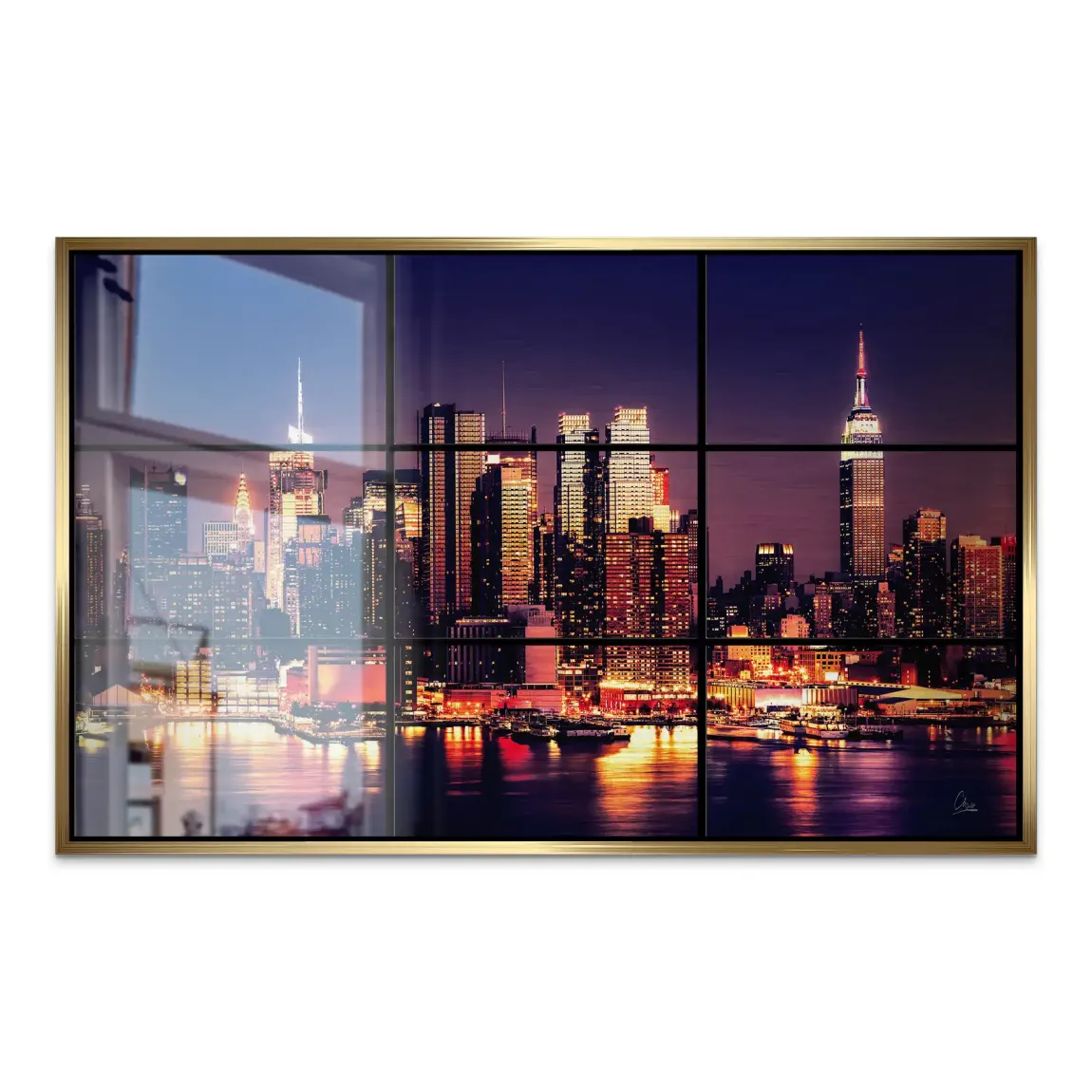 New York Skyline View AluDibond Gebürstet