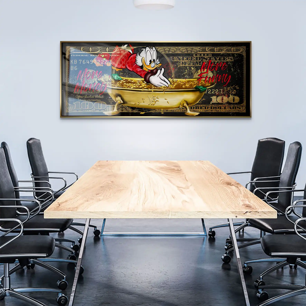 Dagobert Dollar More Money Pop Art Alu Gebürstet INGALERIE