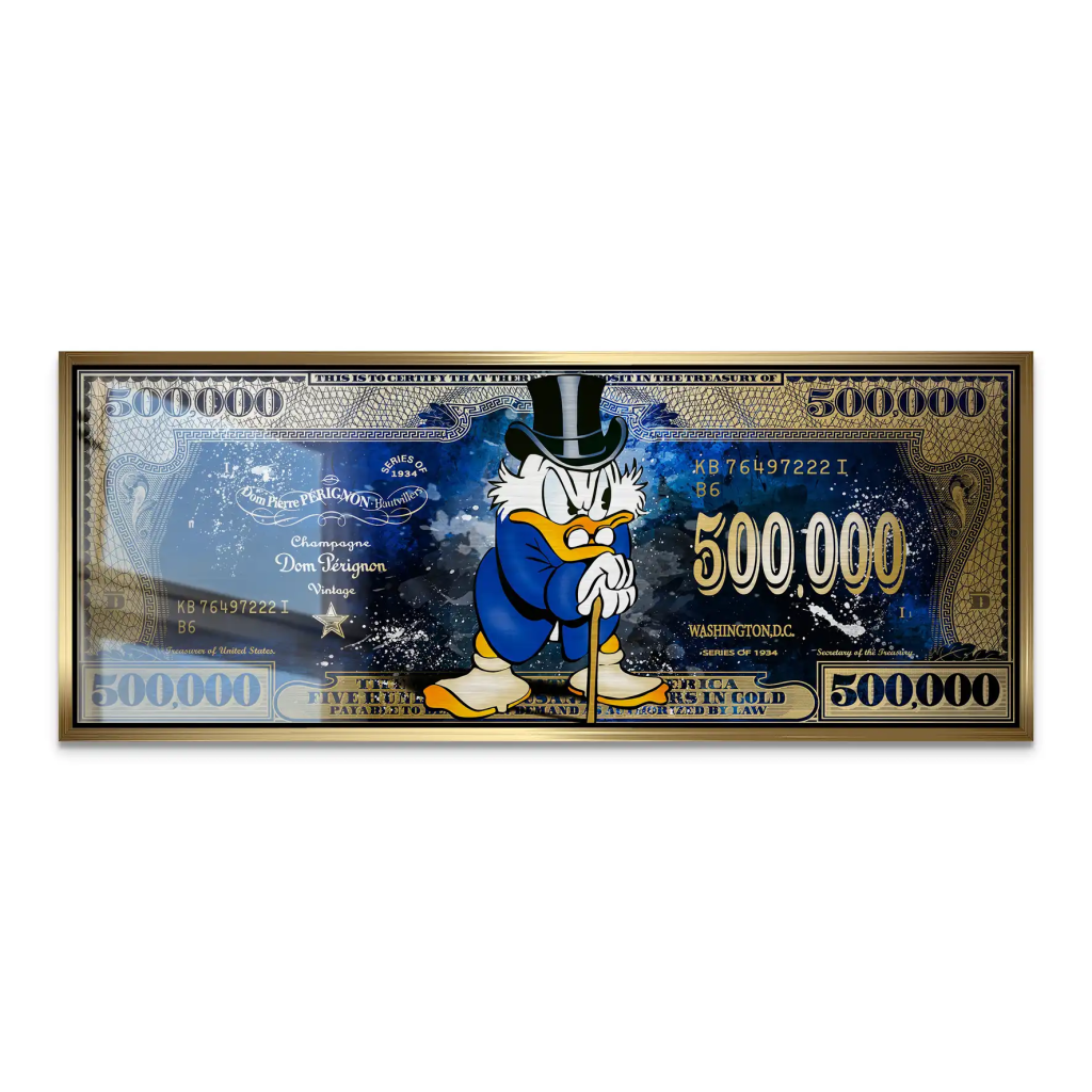 Dagobert Blue Scrooge Dollar AluDibond Gebürstet INGALERIE