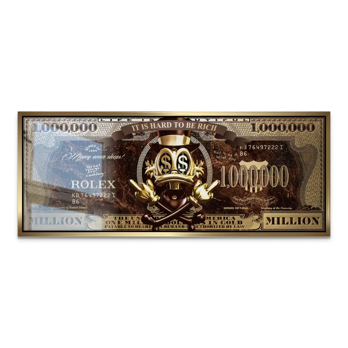 Dagobert Totenkopf Retro Dollar Alu Gebürstet INGALERIE