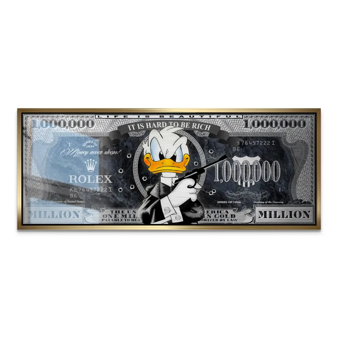 Donald Duck Bond Game Pop Art Alu Gebürstet INGALERIE