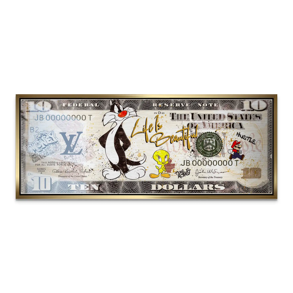 Tweety und Sylverster Dollar AluDibond Gebürstet INGALERIE