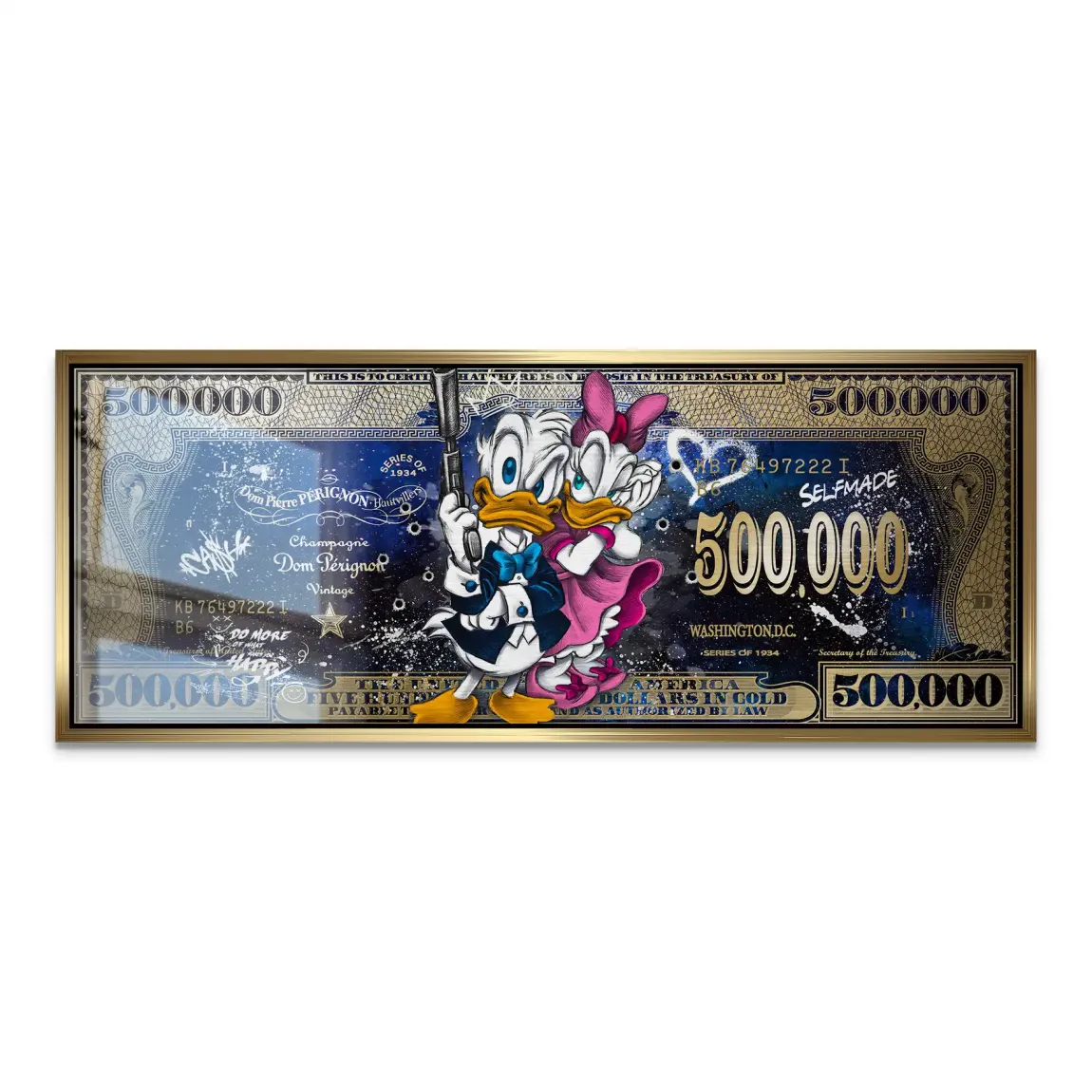 Donald & Daisy Duck Dollar Alu Gebürstet Bild INGALERIE