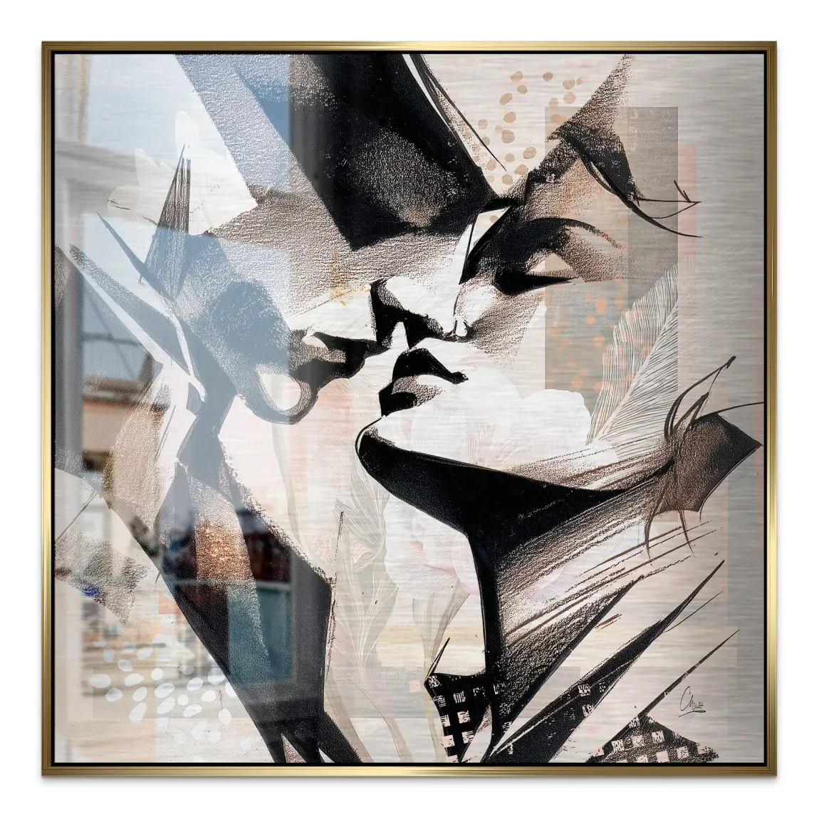 Soft Kiss Abstrakt Alu Gebürstet Bild