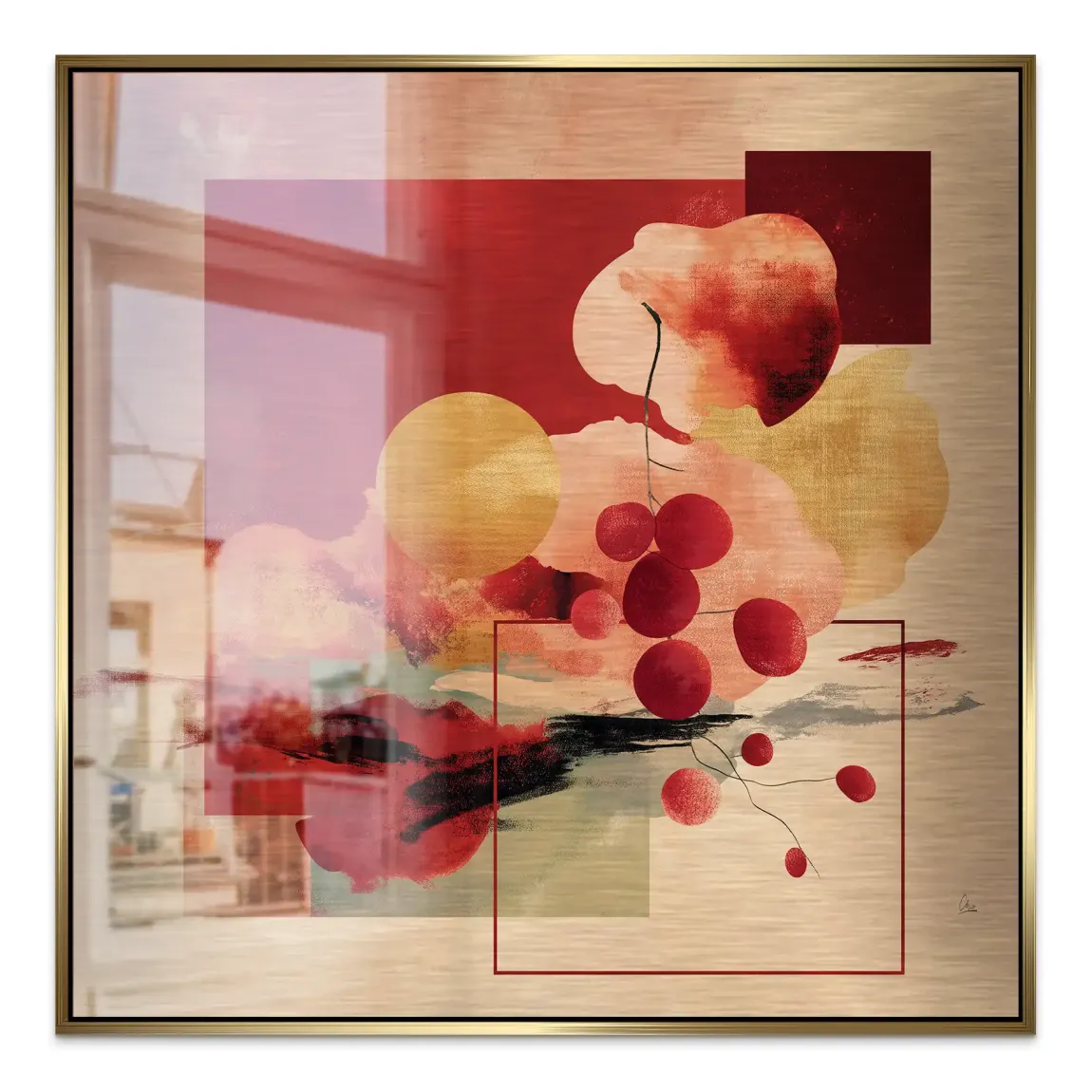 Scarlet Bloom Alu Gebürstet Bild