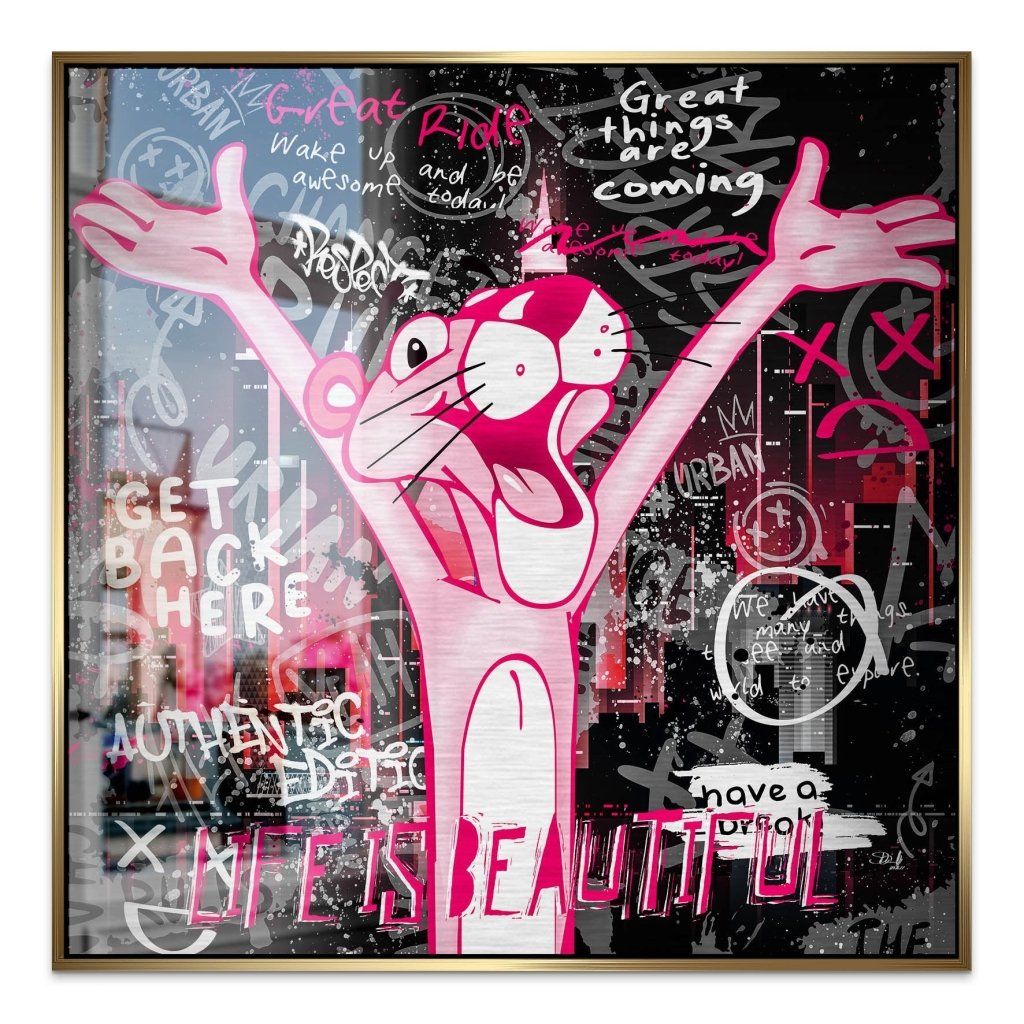 Pink Panther Pop Art Alu Gebürstet INGALERIE