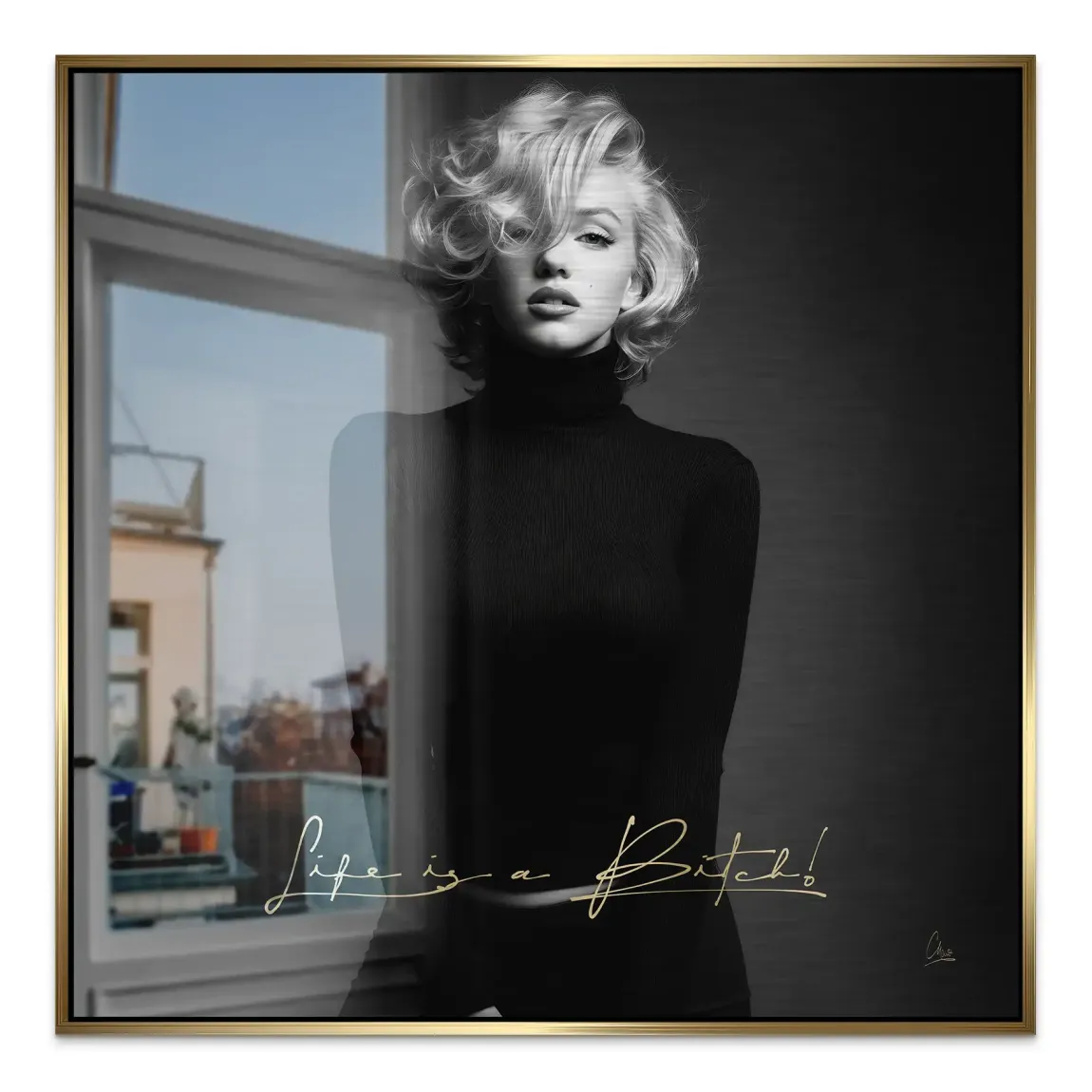 Monroe Life is a Bitch Alu Gebürstet Bild