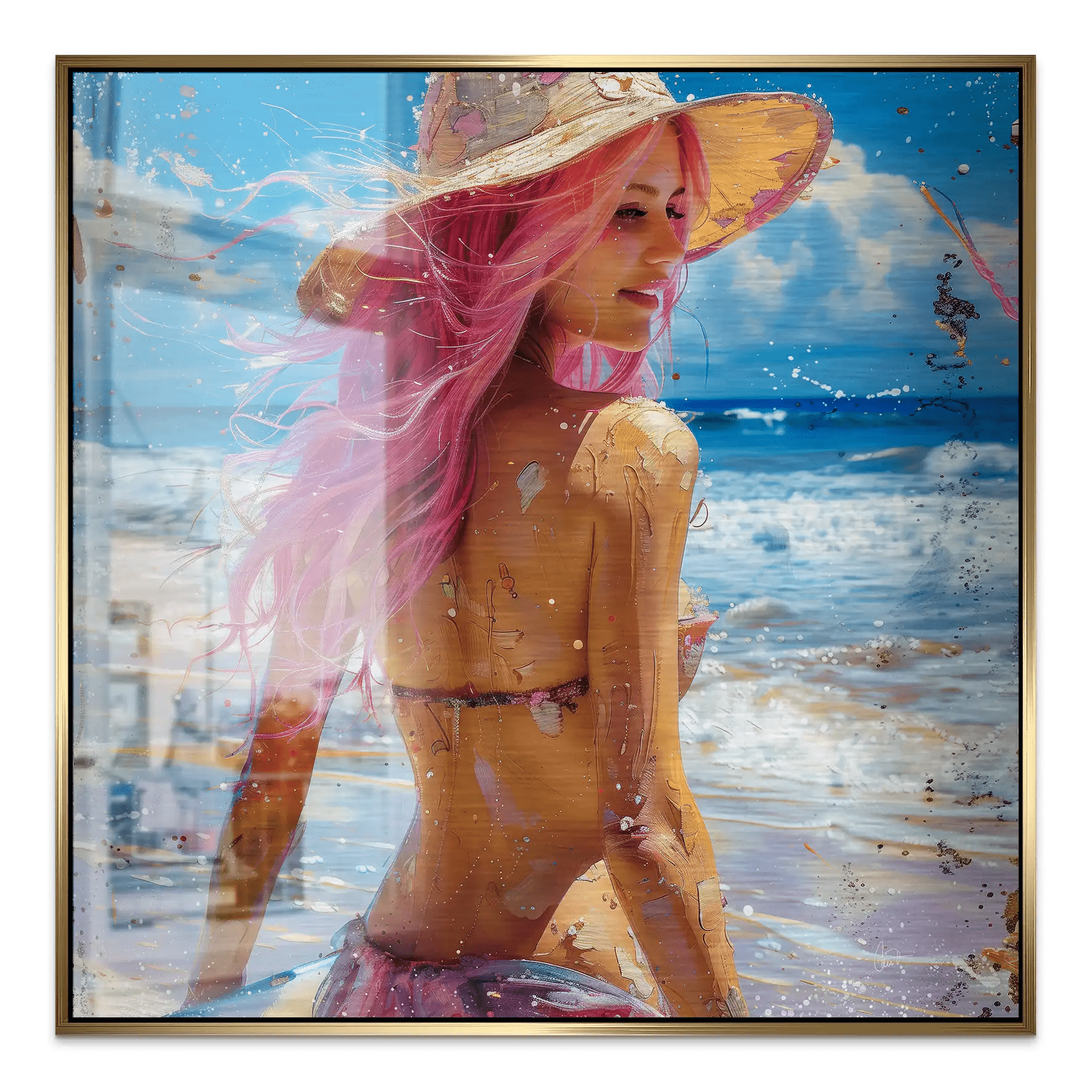 Beach Girl Alu Gebürstet Bild INGALERIE