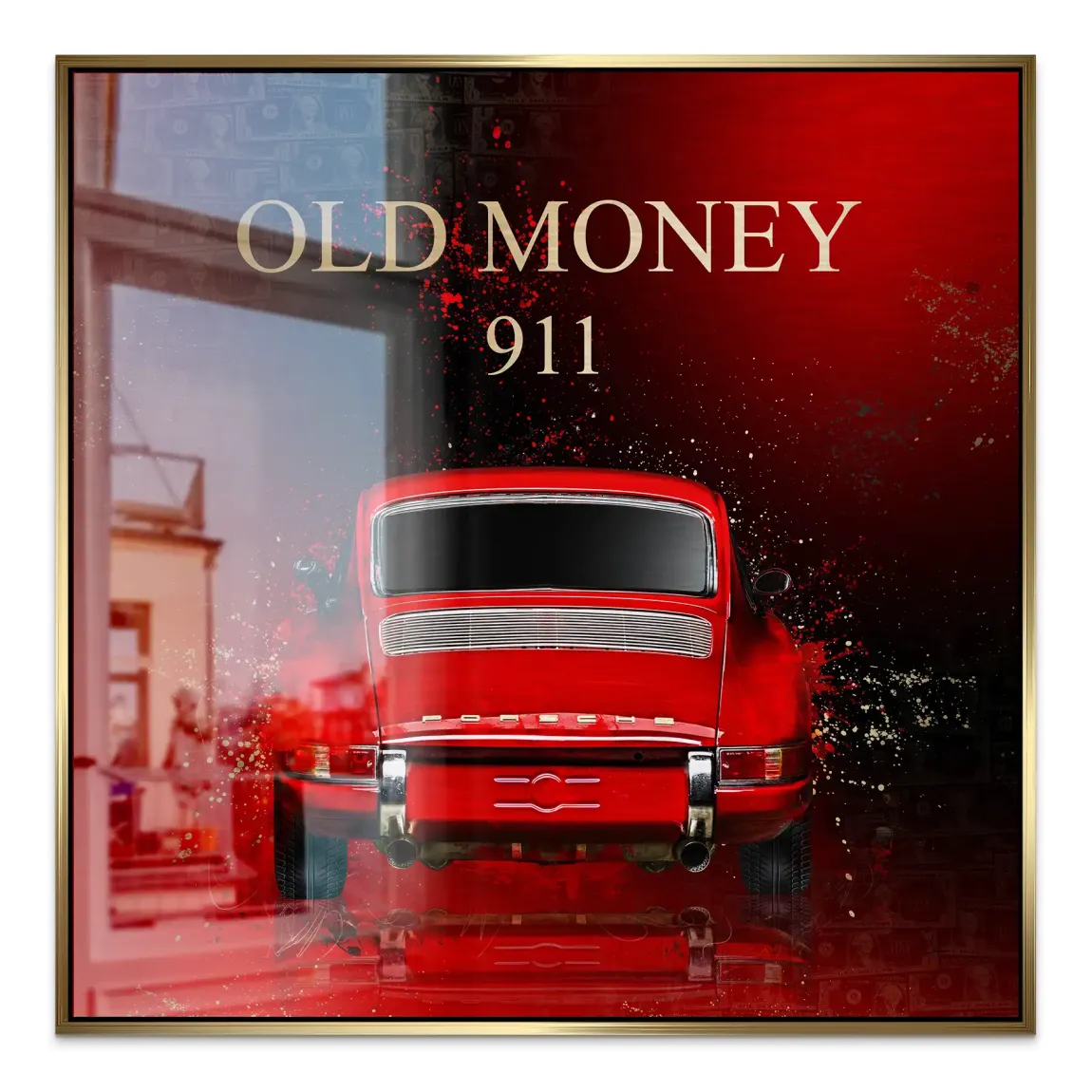 Red Elegance Porsche 911 Alu Gebürstet Bild - INGALERIE | Dein Onlineshop für moderne Wandbilder