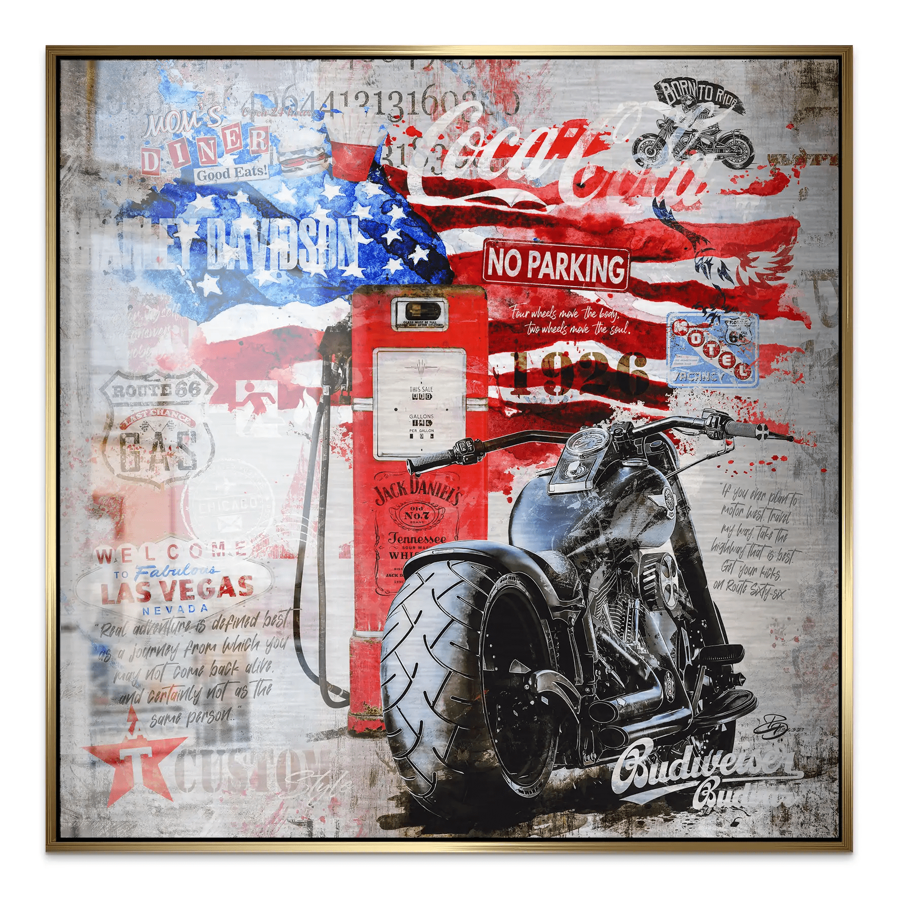 Ride the American Soul – Harley Alu gebürstet Bild INGALERIE