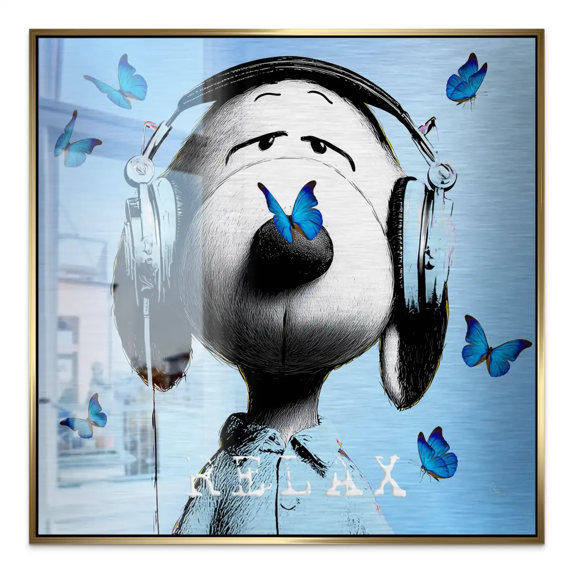 Snoopy Relax Aluminiumbild gebürstet