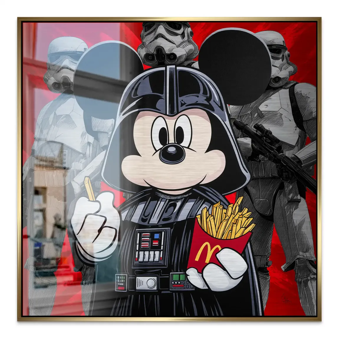 Micky Maus Vader Aluminiumbild gebürstet