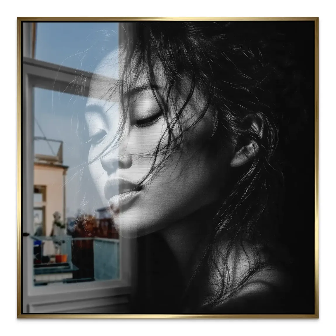 Asian Noir Portrait Alu Gebürstet Bild