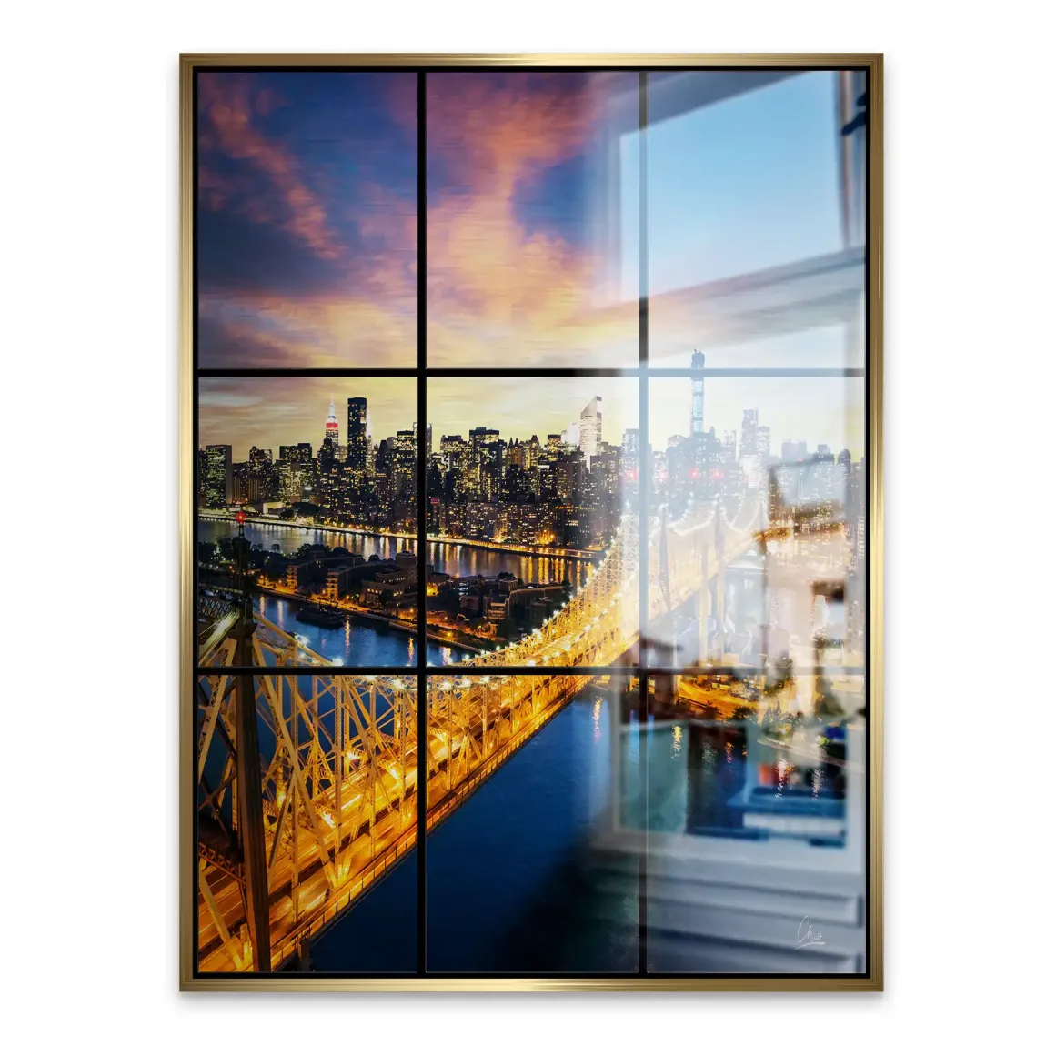 City Lights Manhattan Alu Gebürstet Bild