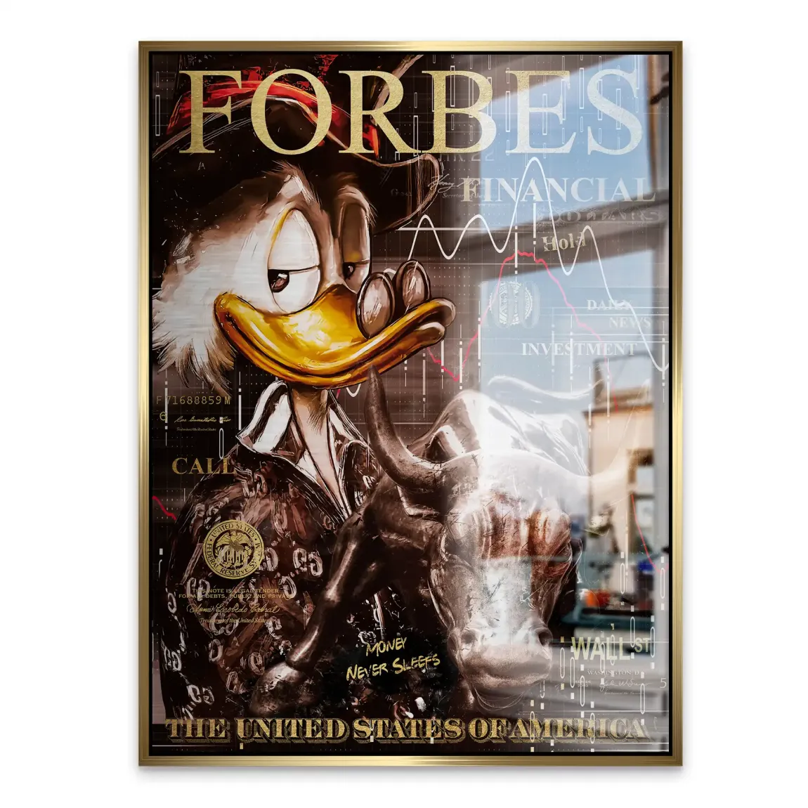 Wall Street Duck Alu Gebürstet Bild