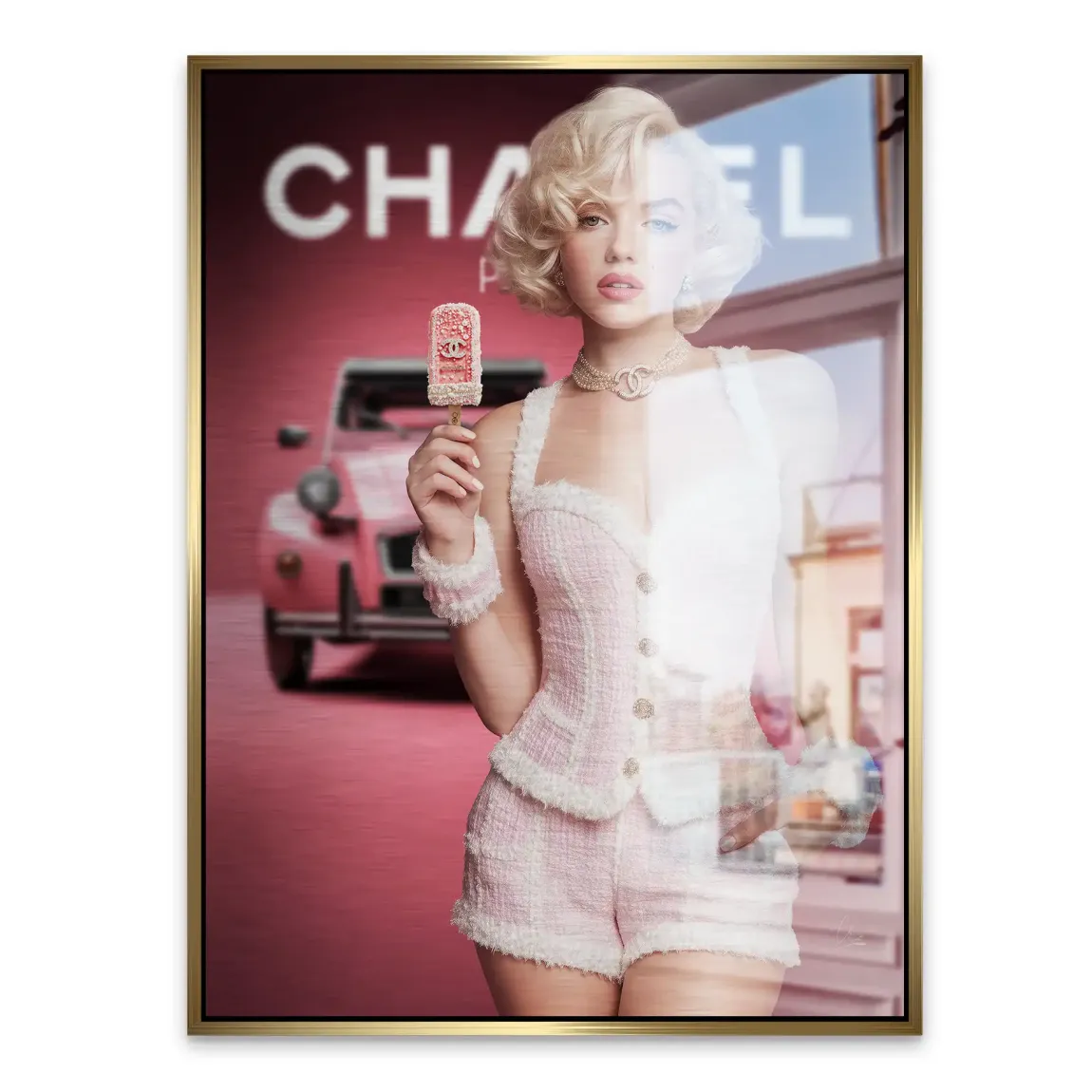 Pink Couture Marilyn Monroe Alu Gebürstet Bild