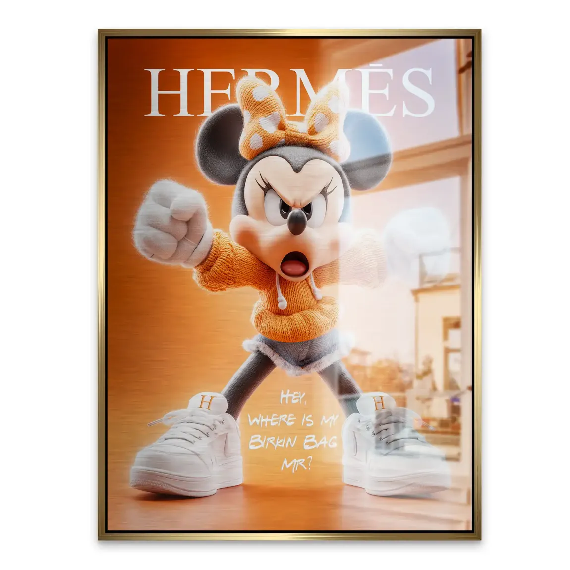 Orange Charm Minnie Maus Alu Gebürstet Bild