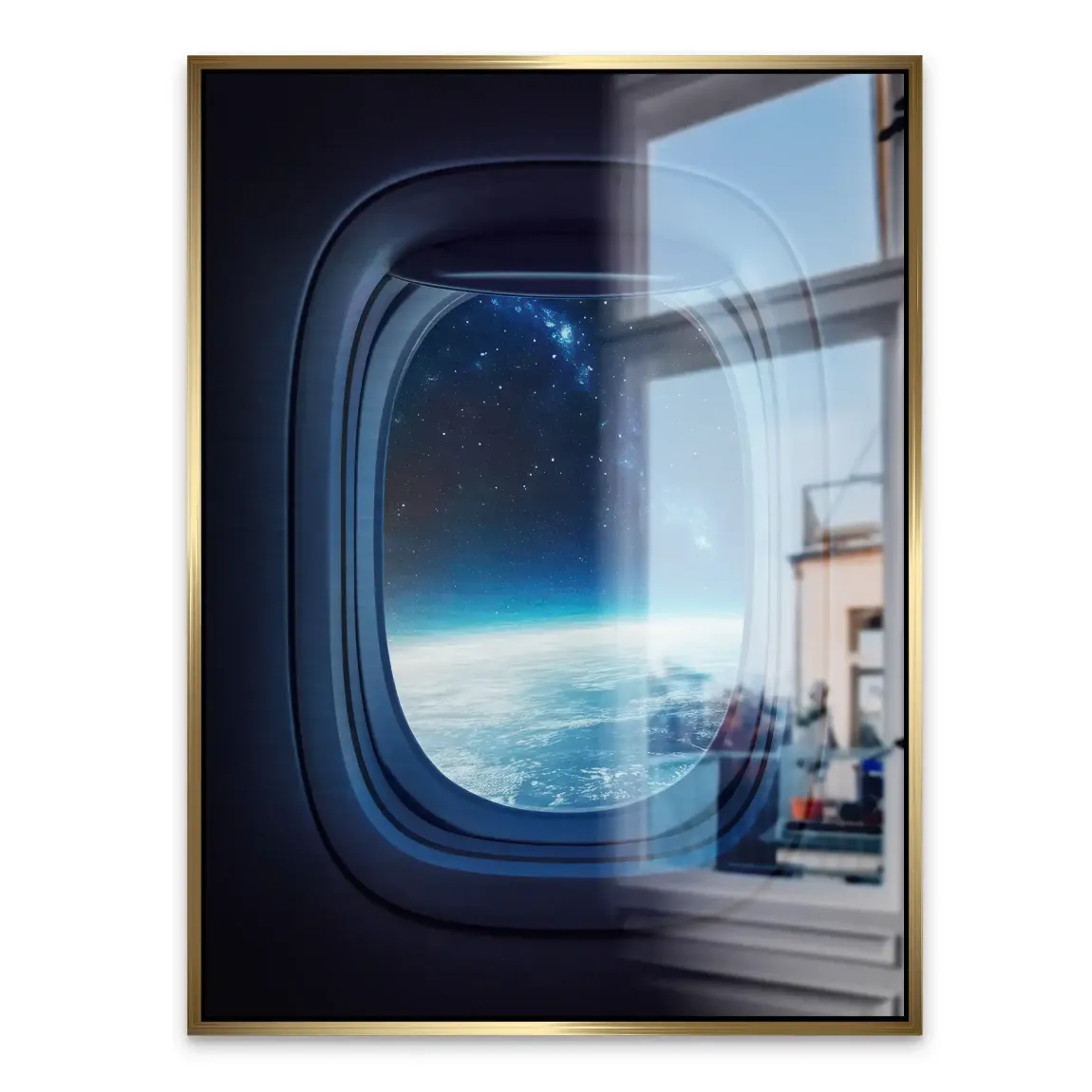 Flugzeugfenster Galaxie Alu Gebürstet Bild