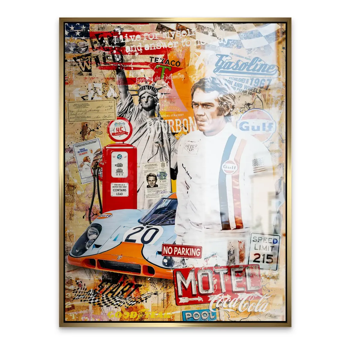 Steve McQueen Gasoline Spirit Alu Gebürstet Bild