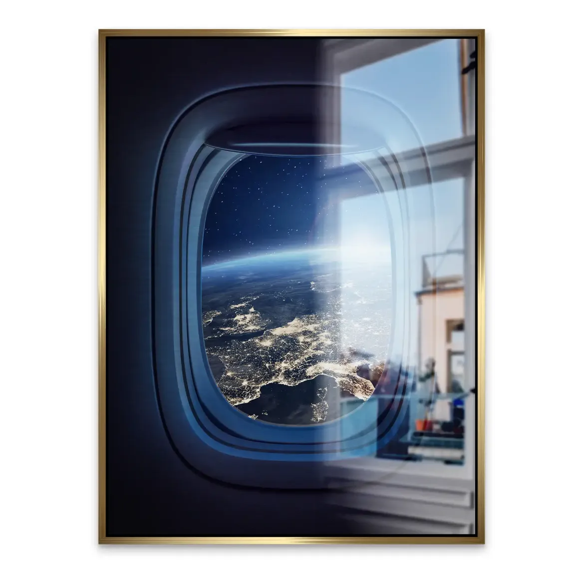 Flugzeugfenster Orbit Alu Gebürstet Bild